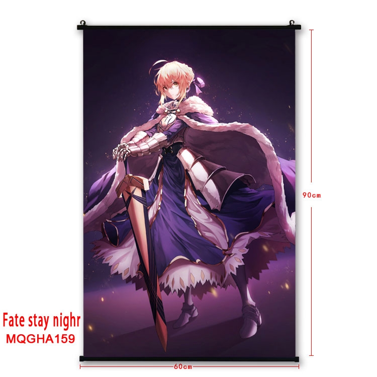 Fate stay night Anime plastic pole cloth painting Wall Scroll 60X90CM MQGHA159