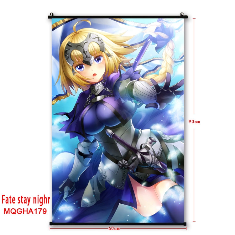 Fate stay night Anime plastic pole cloth painting Wall Scroll 60X90CM MQGHA179