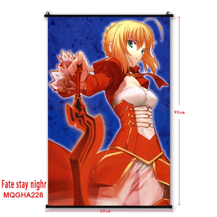 Fate stay night Anime plastic pole cloth painting Wall Scroll 60X90CM MQGHA228