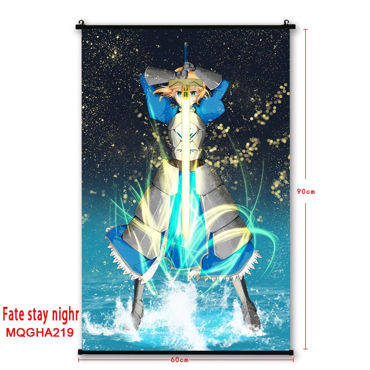 Fate stay night Anime plastic pole cloth painting Wall Scroll 60X90CM MQGHA219