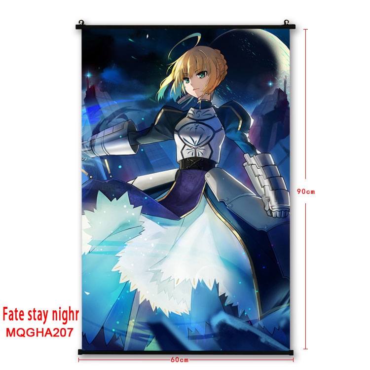 Fate stay night Anime plastic pole cloth painting Wall Scroll 60X90CM MQGHA207