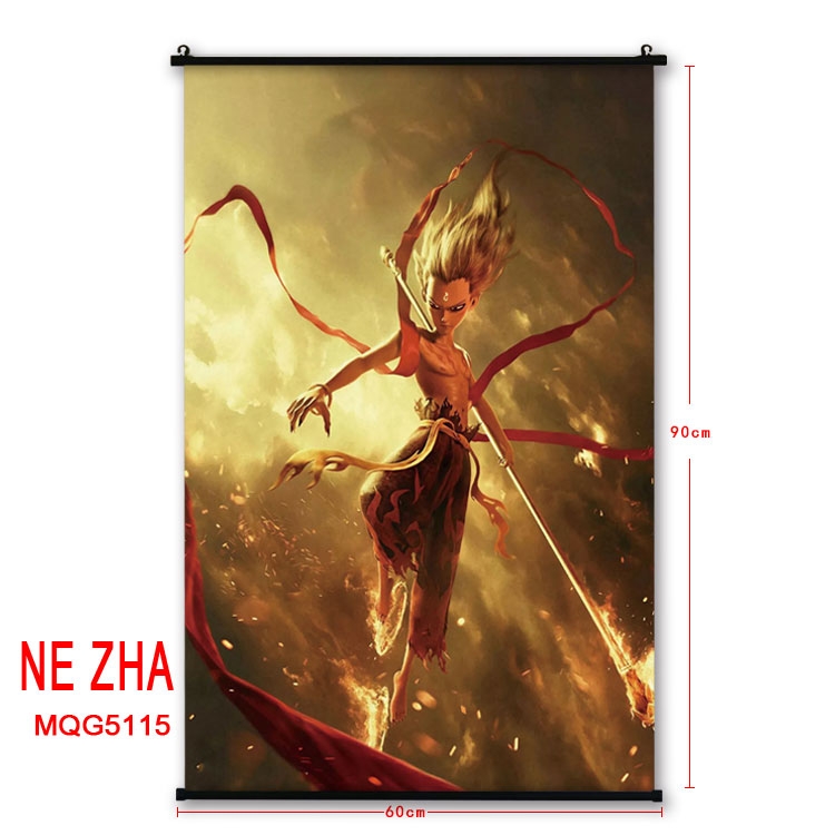 NE ZHA:I am the destiny Anime plastic pole cloth painting Wall Scroll 60X90CM MQG5115