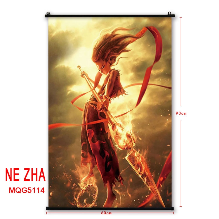 NE ZHA:I am the destiny Anime plastic pole cloth painting Wall Scroll 60X90CM MQG5114