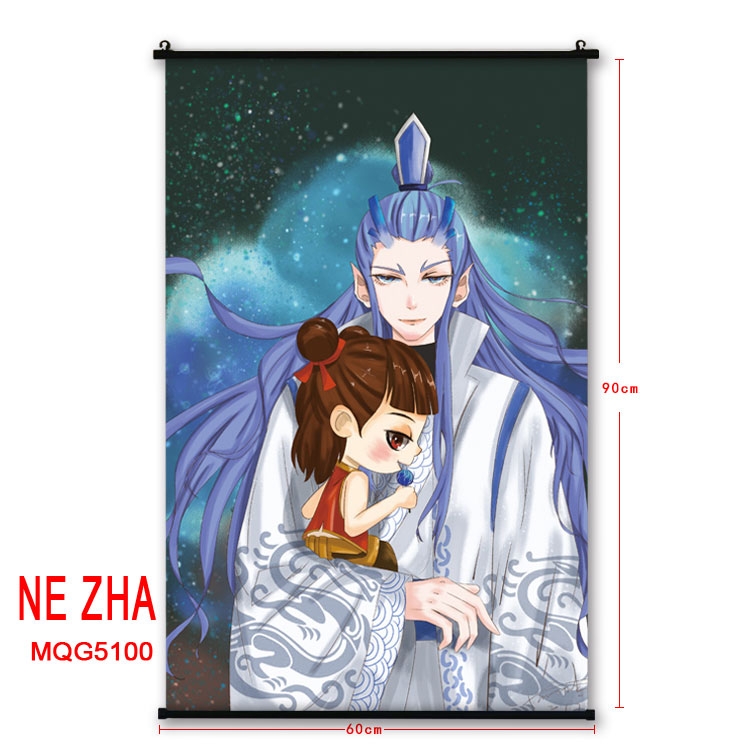 NE ZHA:I am the destiny Anime plastic pole cloth painting Wall Scroll 60X90CM MQG5100