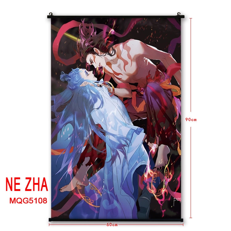 NE ZHA:I am the destiny Anime plastic pole cloth painting Wall Scroll 60X90CM MQG5108