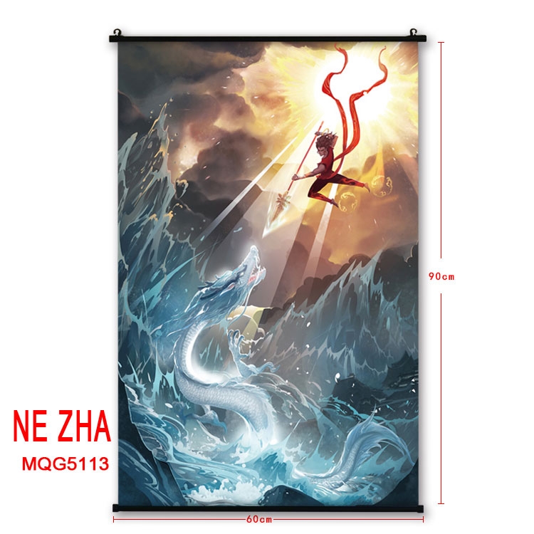 NE ZHA:I am the destiny Anime plastic pole cloth painting Wall Scroll 60X90CM MQG5113