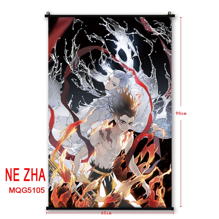 NE ZHA:I am the destiny Anime plastic pole cloth painting Wall Scroll 60X90CM MQG5105