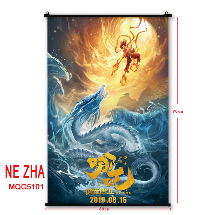 NE ZHA:I am the destiny Anime plastic pole cloth painting Wall Scroll 60X90CM MQG5101