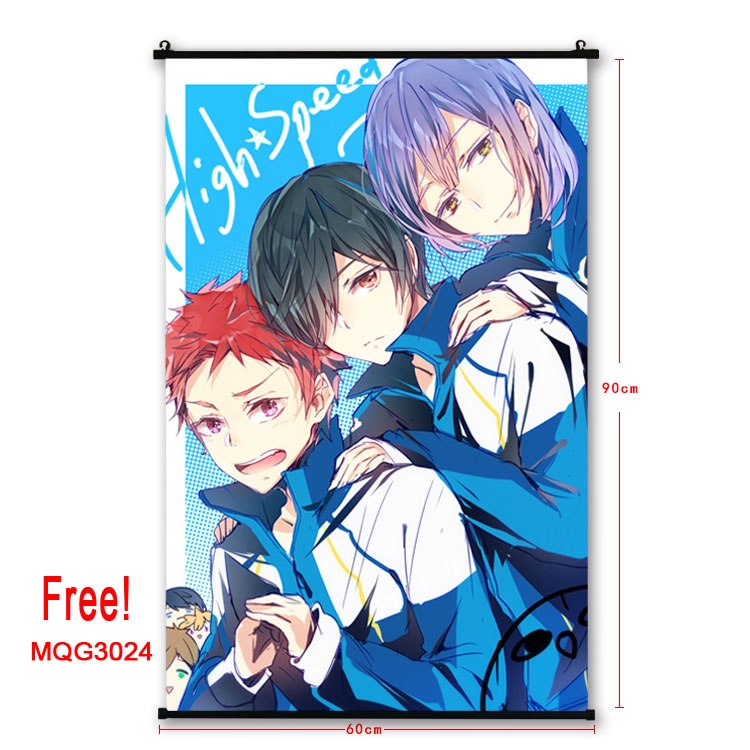Free! Anime plastic pole cloth painting Wall Scroll 60X90CM MQG3024