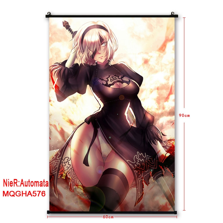 Nier:Automata Anime plastic pole cloth painting Wall Scroll 60X90CM MQGHA585