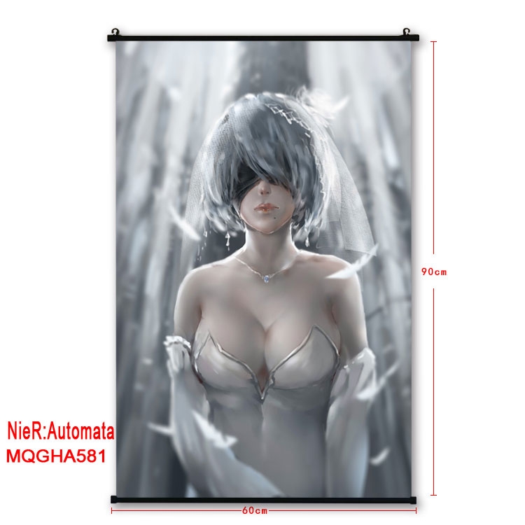 Nier:Automata Anime plastic pole cloth painting Wall Scroll 60X90CM MQGHA577