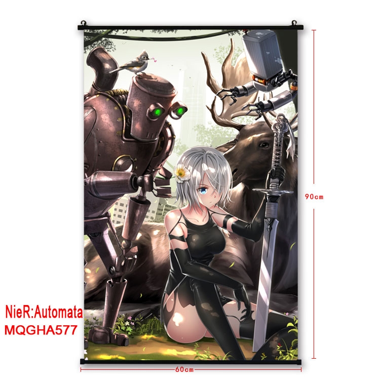 Nier:Automata Anime plastic pole cloth painting Wall Scroll 60X90CM MQGHA577