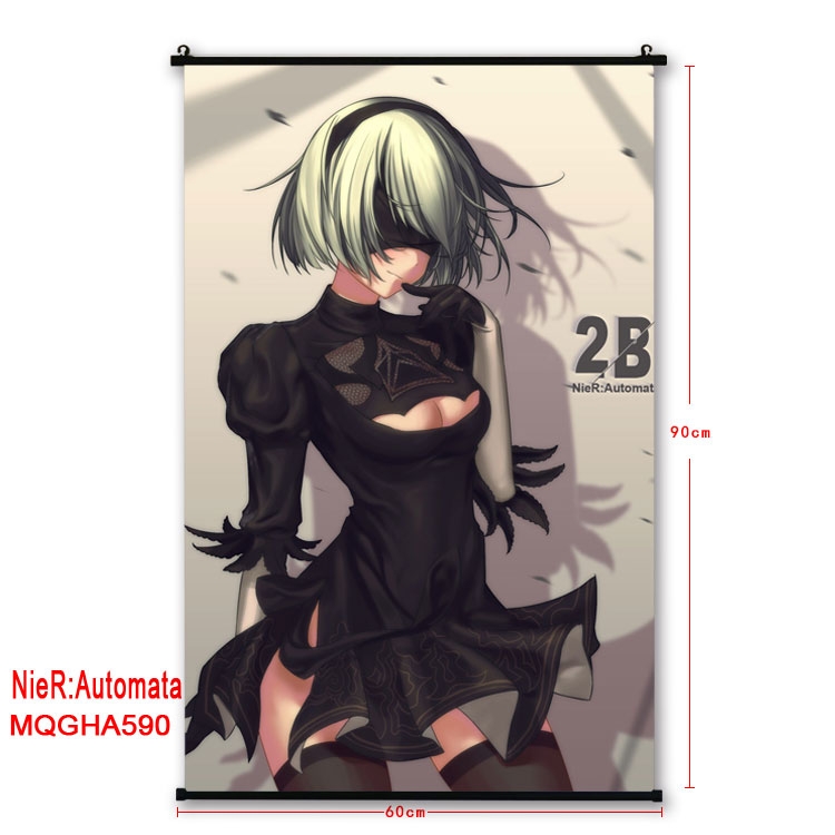 Nier:Automata Anime plastic pole cloth painting Wall Scroll 60X90CM MQGHA590