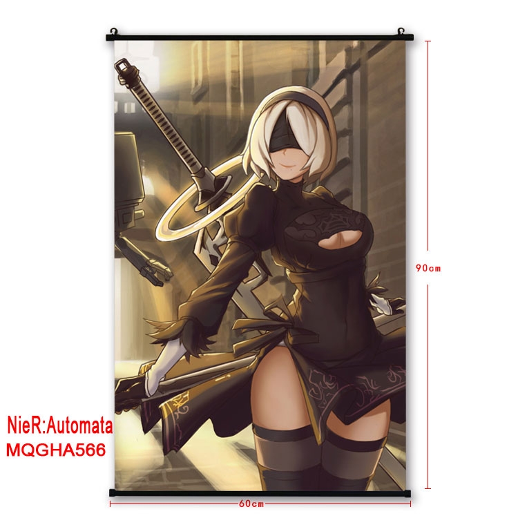 Nier:Automata Anime plastic pole cloth painting Wall Scroll 60X90CM MQGHA566