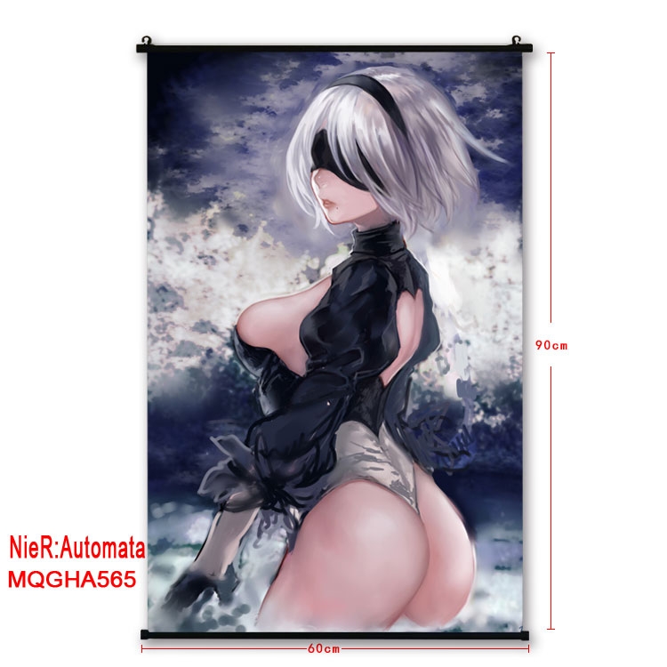 Nier:Automata Anime plastic pole cloth painting Wall Scroll 60X90CM MQGHA565