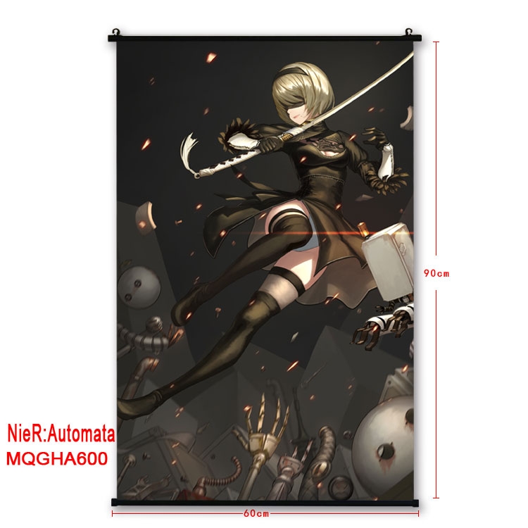 Nier:Automata Anime plastic pole cloth painting Wall Scroll 60X90CM MQGHA602