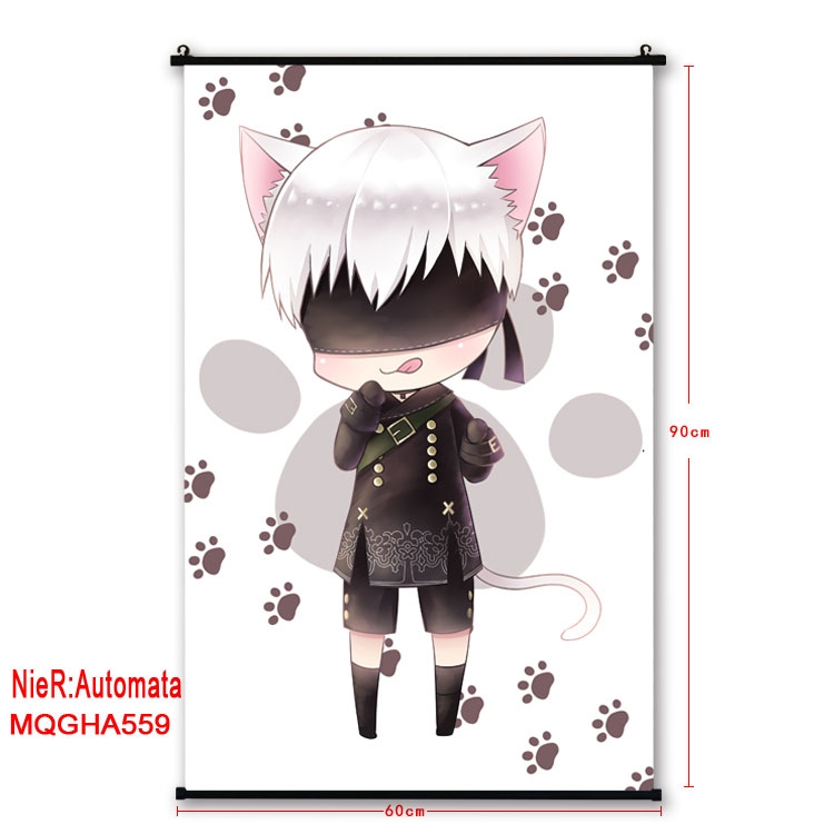 Nier:Automata Anime plastic pole cloth painting Wall Scroll 60X90CM MQGHA559
