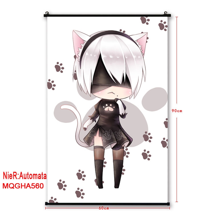 Nier:Automata Anime plastic pole cloth painting Wall Scroll 60X90CM MQGHA560
