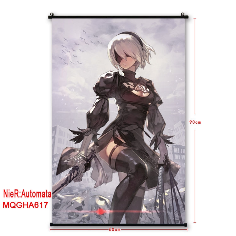 Nier:Automata Anime plastic pole cloth painting Wall Scroll 60X90CM MQGHA617