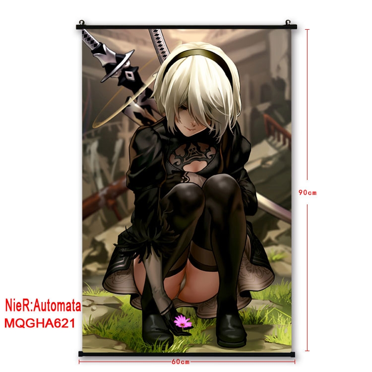 Nier:Automata Anime plastic pole cloth painting Wall Scroll 60X90CM MQGHA621