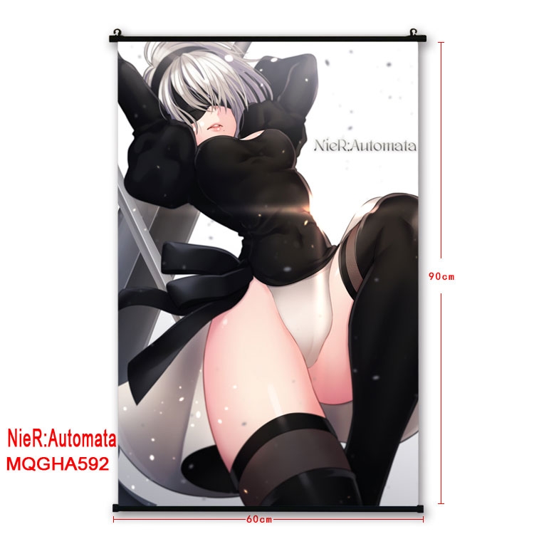 Nier:Automata Anime plastic pole cloth painting Wall Scroll 60X90CM MQGHA592