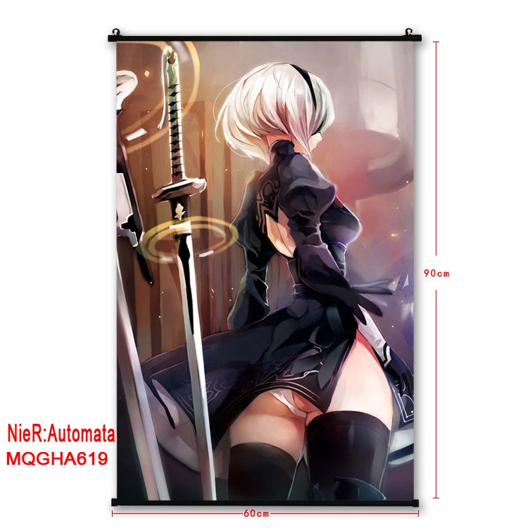 Nier:Automata Anime plastic pole cloth painting Wall Scroll 60X90CM MQGHA571