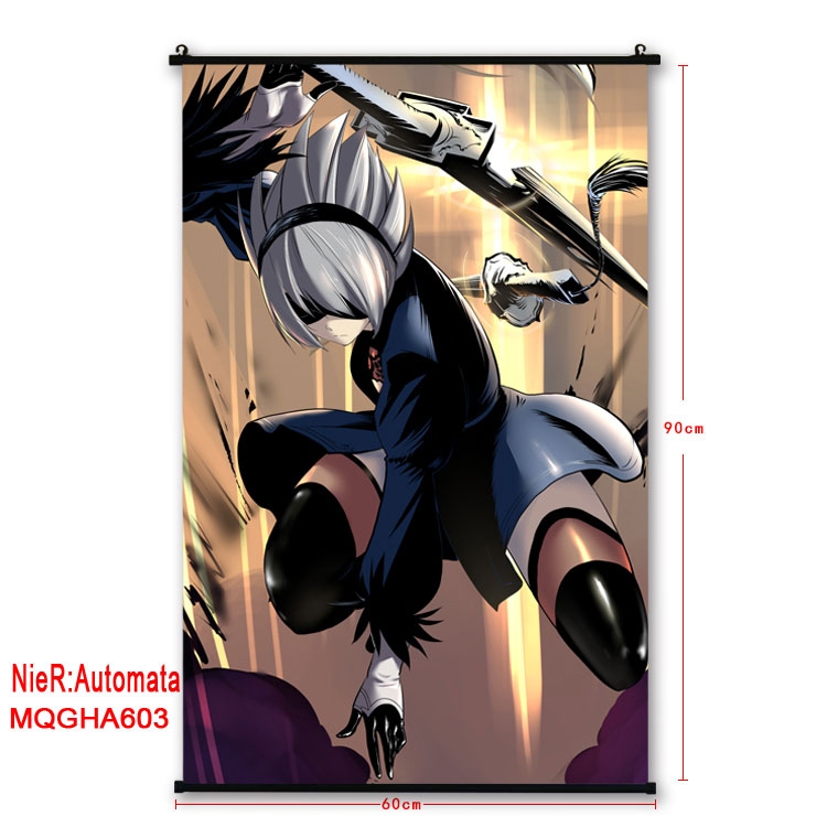 Nier:Automata Anime plastic pole cloth painting Wall Scroll 60X90CM MQGHA603