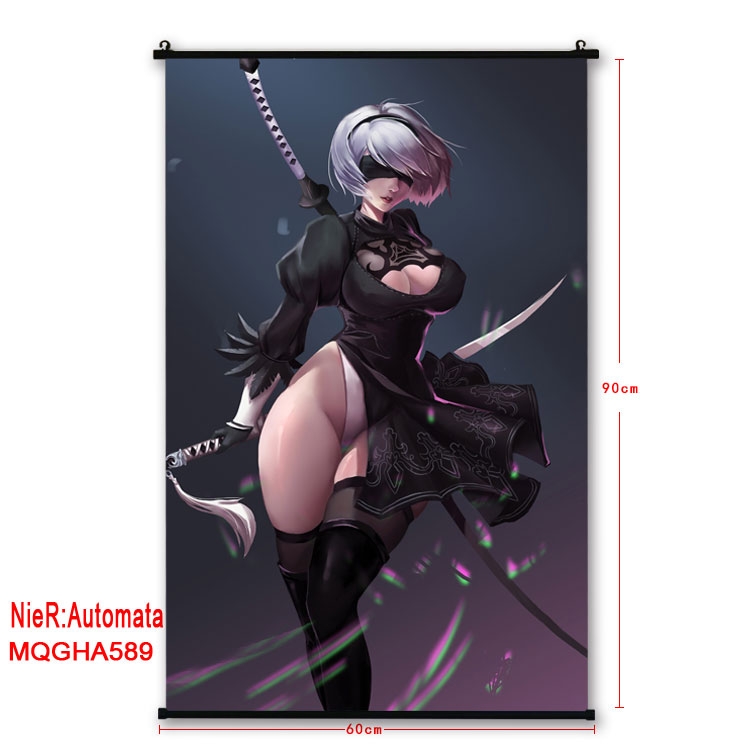 Nier:Automata Anime plastic pole cloth painting Wall Scroll 60X90CM MQGHA589