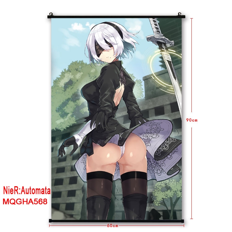 Nier:Automata Anime plastic pole cloth painting Wall Scroll 60X90CM MQGHA568