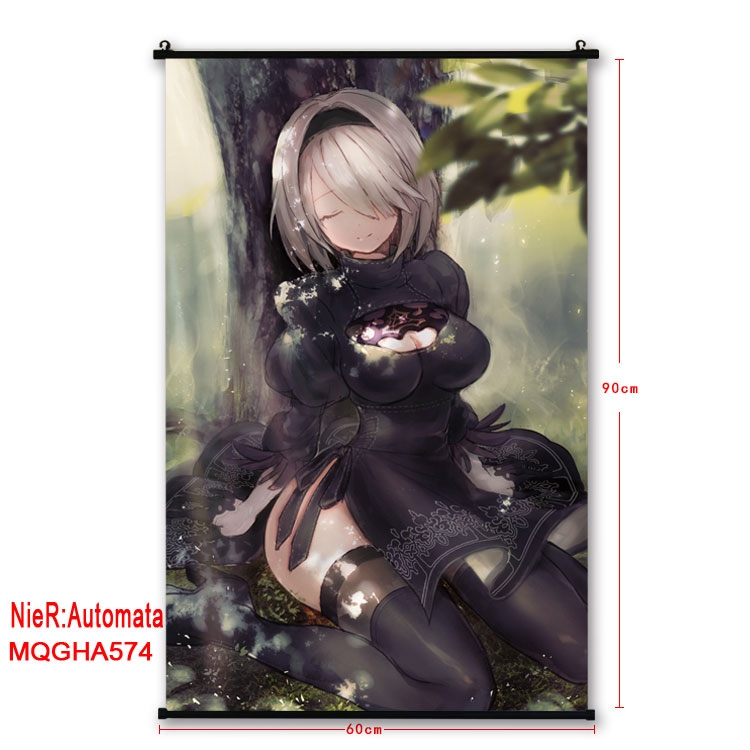 Nier:Automata Anime plastic pole cloth painting Wall Scroll 60X90CM MQGHA574