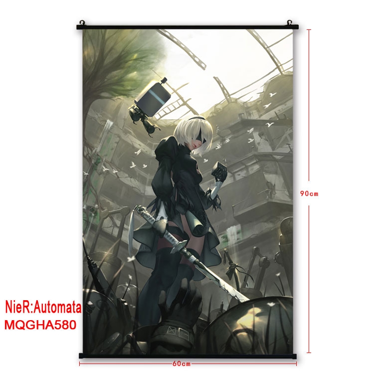 Nier:Automata Anime plastic pole cloth painting Wall Scroll 60X90CM MQGHA580