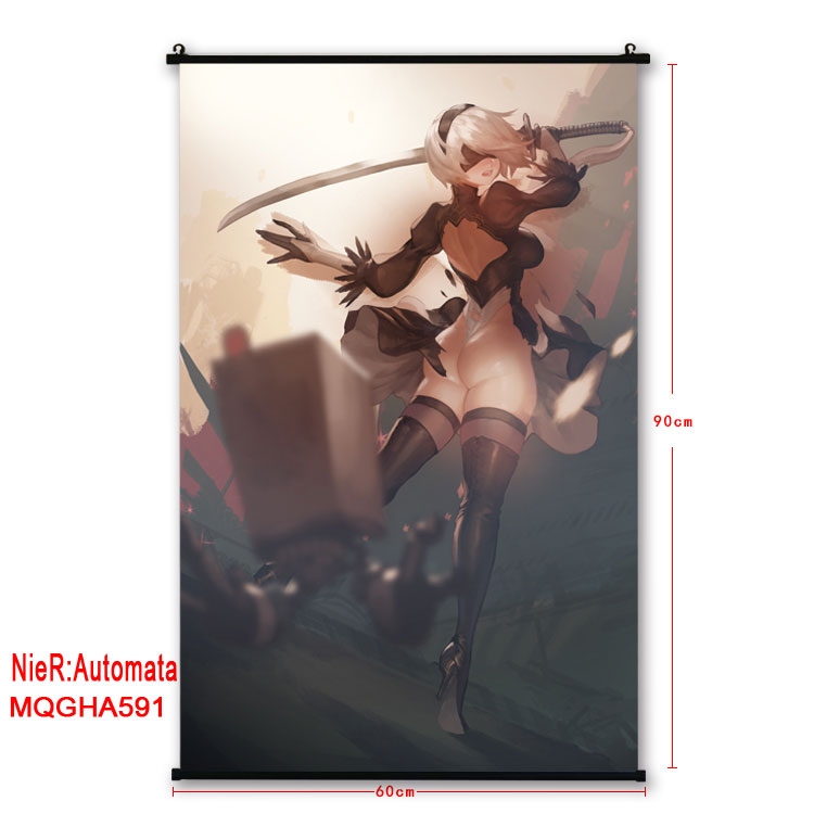 Nier:Automata Anime plastic pole cloth painting Wall Scroll 60X90CM MQGHA591