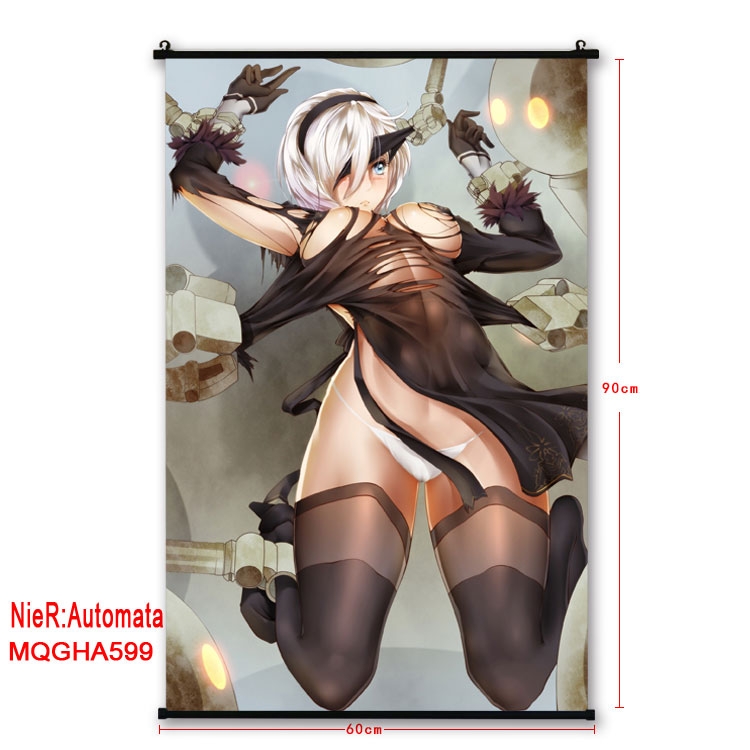 Nier:Automata Anime plastic pole cloth painting Wall Scroll 60X90CM MQGHA599