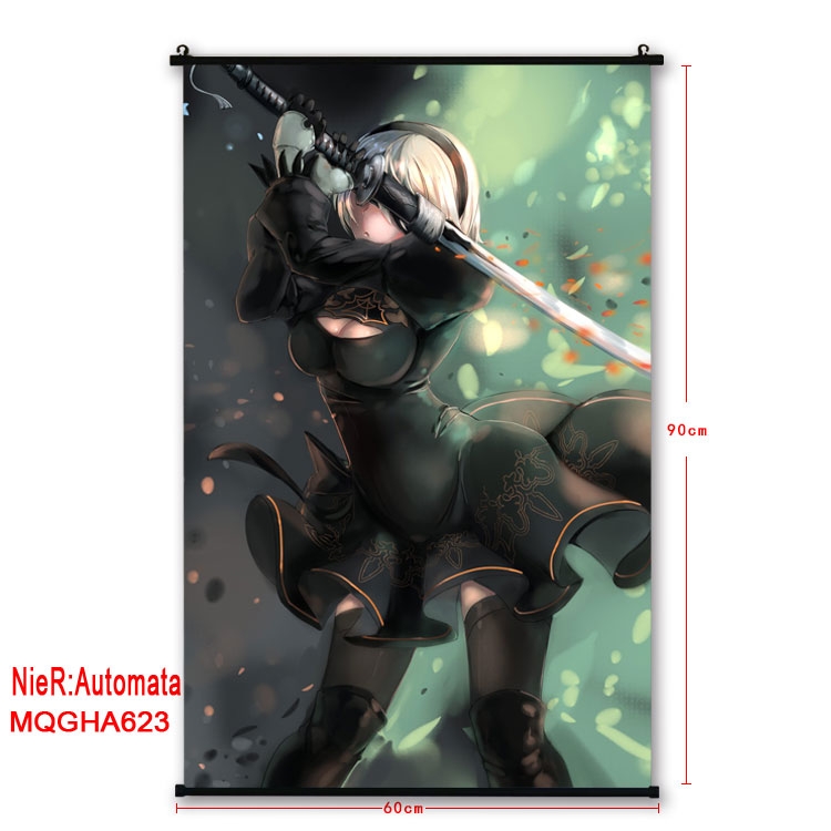 Nier:Automata Anime plastic pole cloth painting Wall Scroll 60X90CM MQGHA623