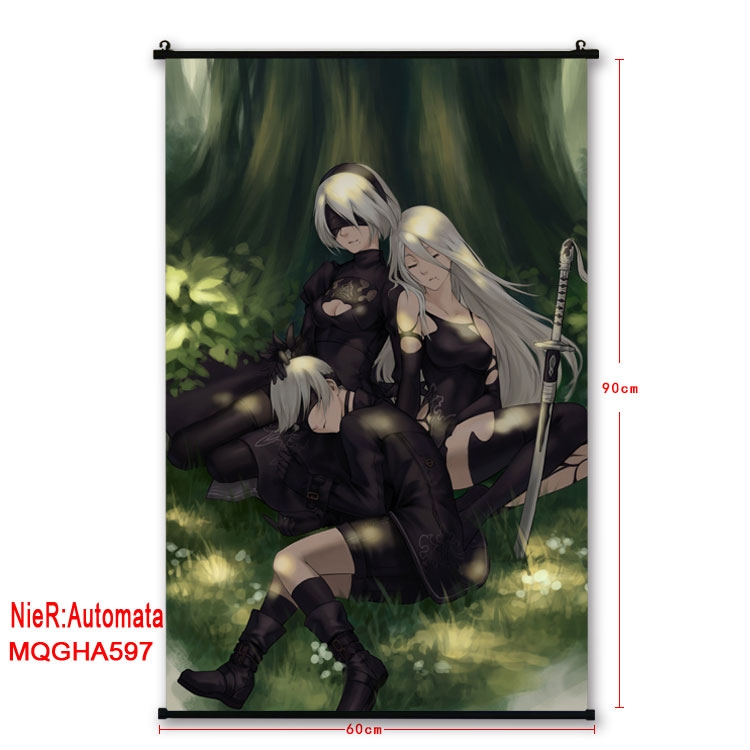 Nier:Automata Anime plastic pole cloth painting Wall Scroll 60X90CM MQGHA597