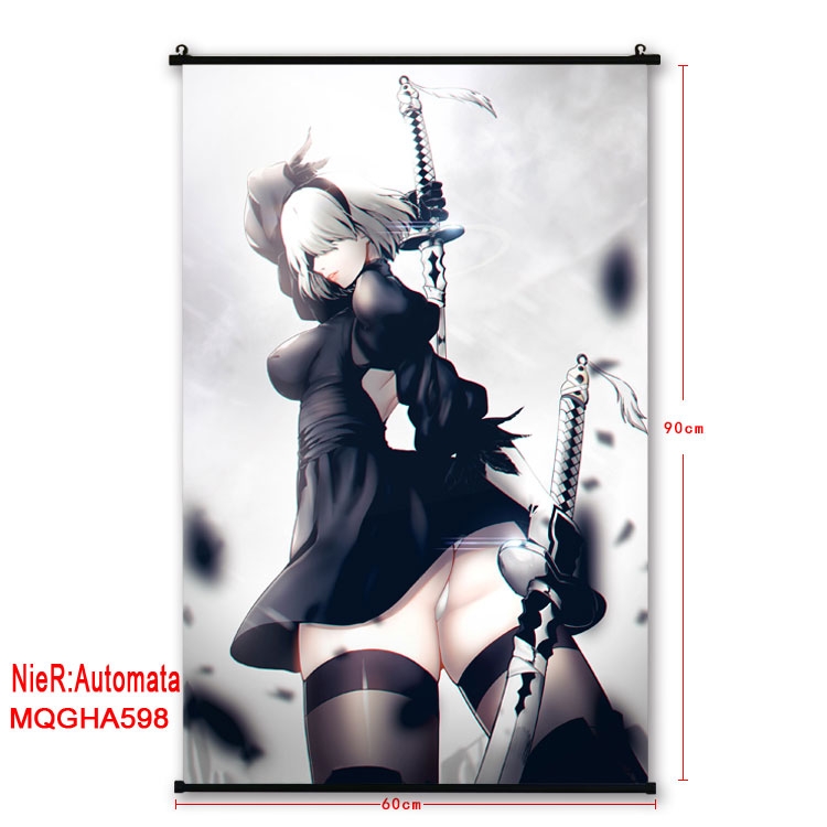 Nier:Automata Anime plastic pole cloth painting Wall Scroll 60X90CM MQGHA598