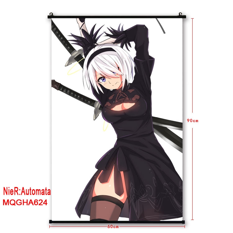 Nier:Automata Anime plastic pole cloth painting Wall Scroll 60X90CM MQGHA624