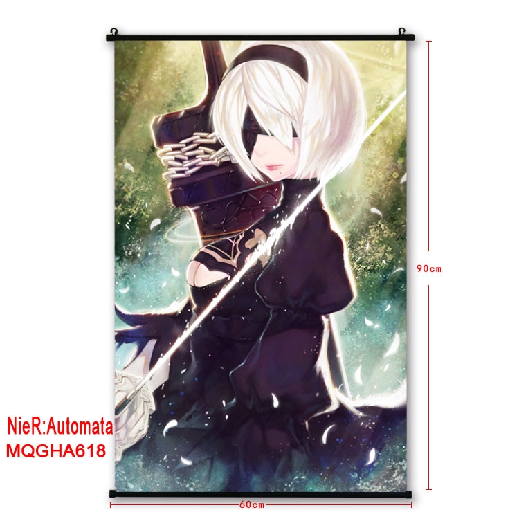 Nier:Automata Anime plastic pole cloth painting Wall Scroll 60X90CM MQGHA618