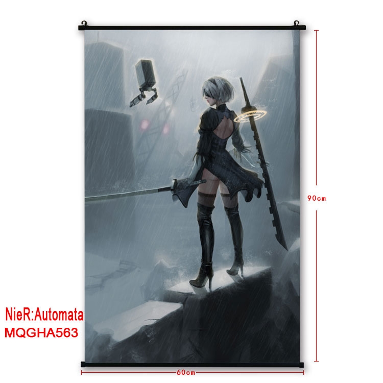 Nier:Automata Anime plastic pole cloth painting Wall Scroll 60X90CM MQGHA563