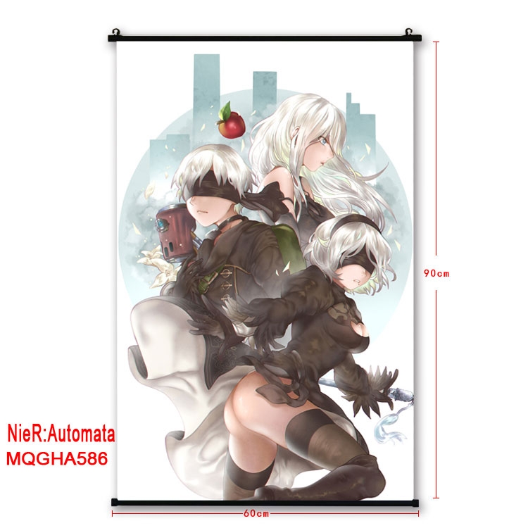 Nier:Automata Anime plastic pole cloth painting Wall Scroll 60X90CM MQGHA586