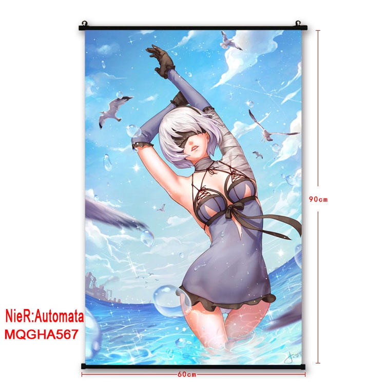 Nier:Automata Anime plastic pole cloth painting Wall Scroll 60X90CM MQGHA567