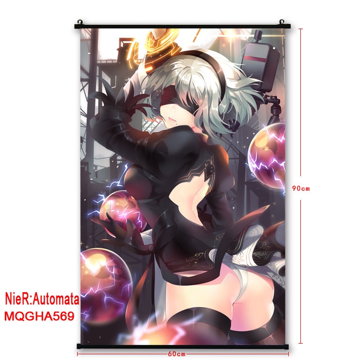 Nier:Automata Anime plastic pole cloth painting Wall Scroll 60X90CM MQGHA569