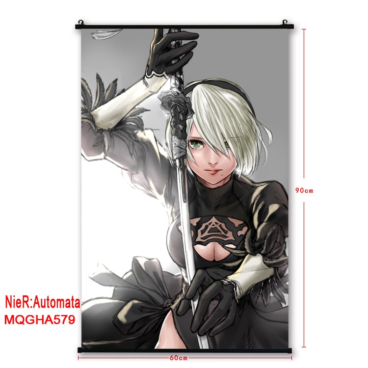 Nier:Automata Anime plastic pole cloth painting Wall Scroll 60X90CM MQGHA579