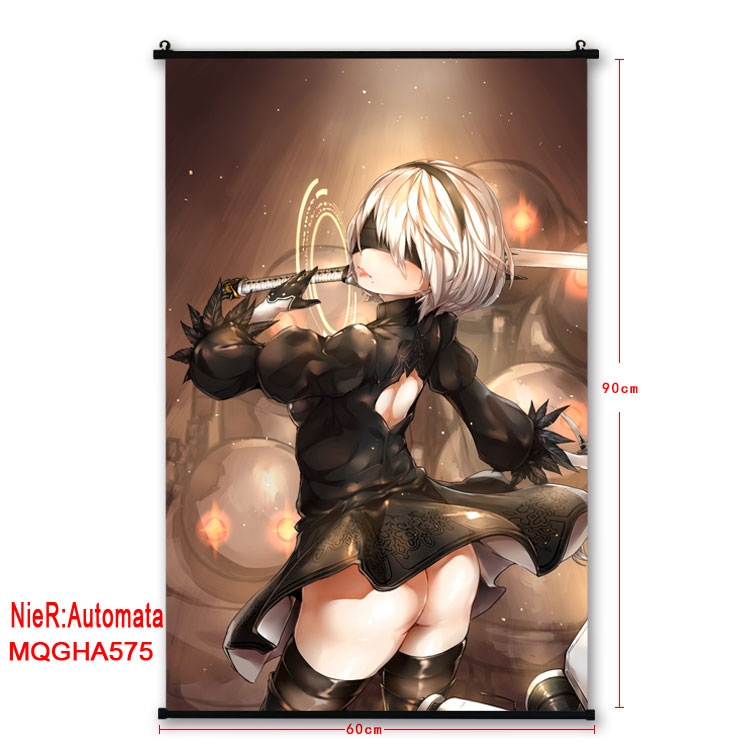 Nier:Automata Anime plastic pole cloth painting Wall Scroll 60X90CM MQGHA575