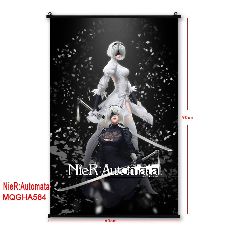 Nier:Automata Anime plastic pole cloth painting Wall Scroll 60X90CM MQGHA584