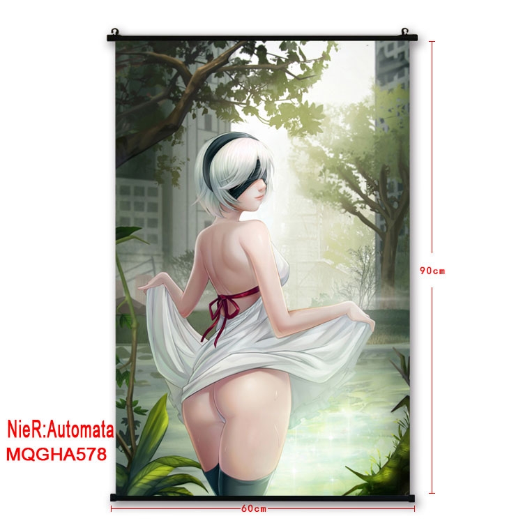 Nier:Automata Anime plastic pole cloth painting Wall Scroll 60X90CM MQGHA578