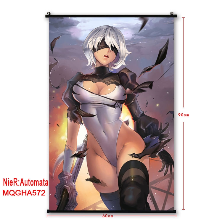 Nier:Automata Anime plastic pole cloth painting Wall Scroll 60X90CM MQGHA572