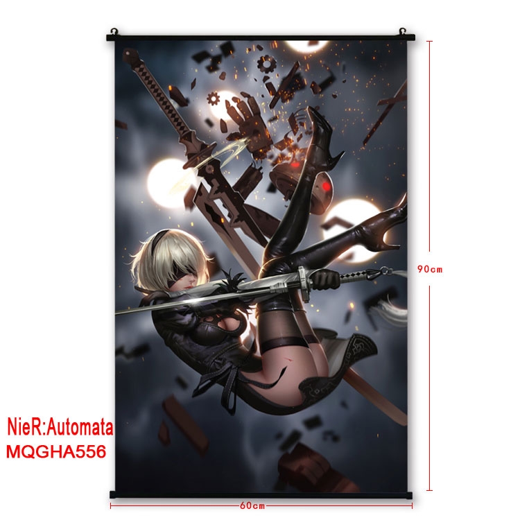 Nier:Automata Anime plastic pole cloth painting Wall Scroll 60X90CM MQGHA556