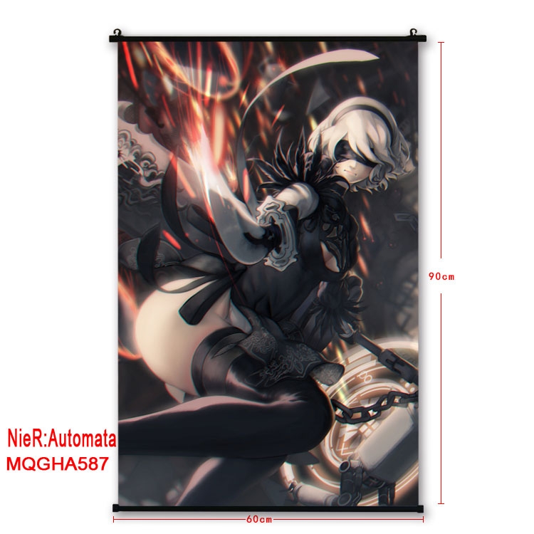 Nier:Automata Anime plastic pole cloth painting Wall Scroll 60X90CM MQGHA587