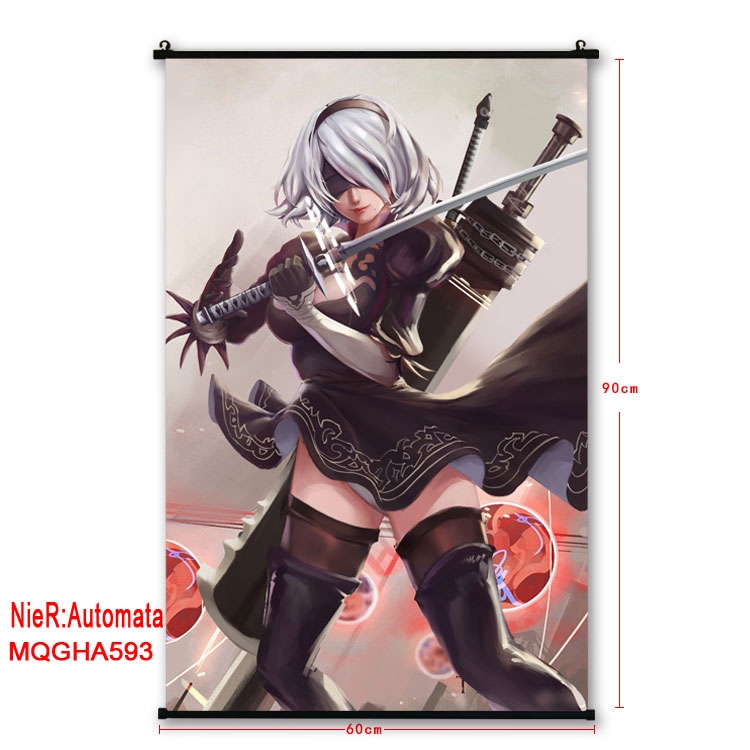 Nier:Automata Anime plastic pole cloth painting Wall Scroll 60X90CM MQGHA593